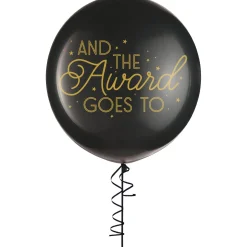 Black & Gold The Award Goes To Latex Balloon, 24in - Awards Night