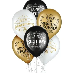Black, Gold & White Better With Age Birthday Latex Balloons, 12in, 15ct