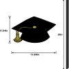 Black Graduation Cap Plastic Yard Sign, 13.6in x 29.75in