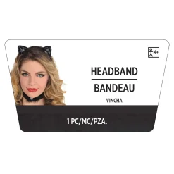 Black Lace Cat Ears Headband