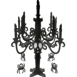 Black MDF Candelabra Decoration, 17in x 19.5in - Spellbound Halloween