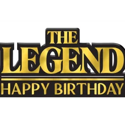 Black & Metallic Gold The Legend Happy Birthday MDF Standing Sign, 13.5in x 5.6in - Better With Age
