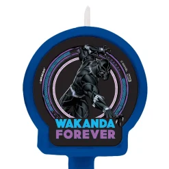 Black Panther Wakanda Forever Birthday Candle, 2.4in x 2.5in