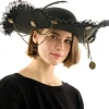 Black Pirate Hat with Chains