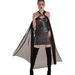 Black Sheer Gothic Cape