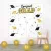 Black, Silver and Gold Graduation Scene Setter, 65in x 65in