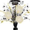 Black, Silver & Gold Congrats Grad Spray Centerpiece, 18in