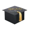 Black, Silver, & Gold Grad Cap Card Box, 8in x 5.83in