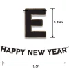 Black, Silver & Gold Happy New Year Cardstock & Tinsel Banner Set, 3pc