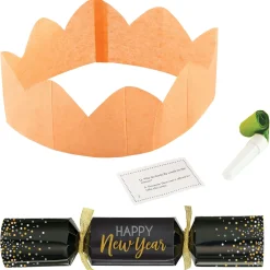 Black, Silver, & Gold New Year's Crackers, 8ct