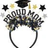 Black, Silver, & Gold Proud Mom Graduation Headband