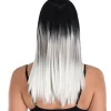 Black & White Ombre Wig with Bangs