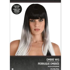 Black & White Ombre Wig with Bangs