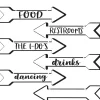Black & White Wedding Arrow Signs 6ct
