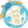 Blue Floral & Geometric Sweet Baby Boy Foil Balloon, 36in
