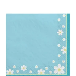 Blue Little Daisy Paper Lunch Napkins, 6.5in, 16ct