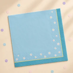 Blue Little Daisy Paper Lunch Napkins, 6.5in, 16ct