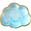 Blue & Metallic Gold Happy Cloud Plates 8ct
