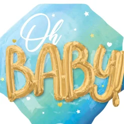Blue Oh Baby 3D Octagonal Balloon