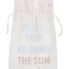 Blue & Taupe 1st Birthday Fabric Favor Pouch