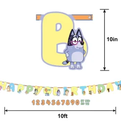 Bluey Cardstock Birthday Banner Kit, 10.5ft
