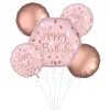 Blush Birthday Foil Balloon Bouquet, 5pc
