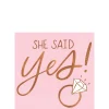 Blush & Rose Gold She Said Yes Beverage Napkins 16ct