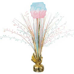 Boy or Girl? Gender Reveal Foil & Cardstock Spray Centerpiece, 18in - The Big Reveal