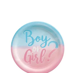 Boy or Girl? Gender Reveal Paper Dessert Plates, 7in, 8ct - The Big Reveal