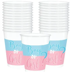 Boy or Girl? Gender Reveal Plastic Cups, 16oz, 25ct - The Big Reveal