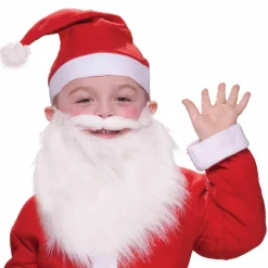 Boys' White Santa Beard and Mustache Set - Economy