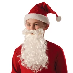 Boys' White Santa Beard and Mustache Set - Deluxe