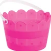 Bright Pink Plastic Scalloped Easter Bucket