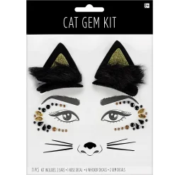 Cat Face Gem Kit with Ears 3pc