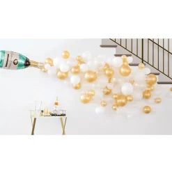 Champagne Poppin' Graduation Latex Balloon Garland Kit - Gold & White
