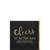 Cheers to Better Bad Decisions New Year's Eve Beverage Napkins, 5in, 16ct