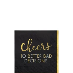 Cheers to Better Bad Decisions New Year's Eve Beverage Napkins, 5in, 16ct