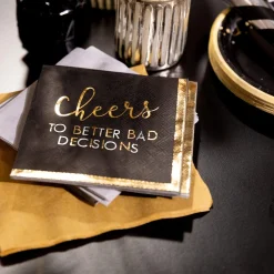 Cheers to Better Bad Decisions New Year's Eve Beverage Napkins, 5in, 16ct