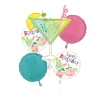 Cheers to You Birthday Cocktail Balloon Bouquet, 5pc