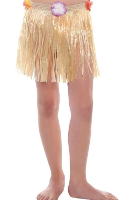 Child Plastic Mini Faux Grass Skirt, 12in