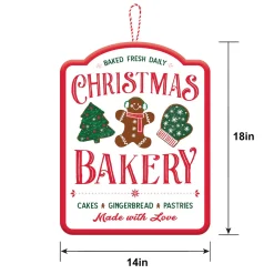 Christmas Bakery MDF Hanging Sign, 14in x 18in - Cocoa Bar