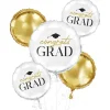 Classic Congrats Grad Foil Balloon Bouquet, 5pc