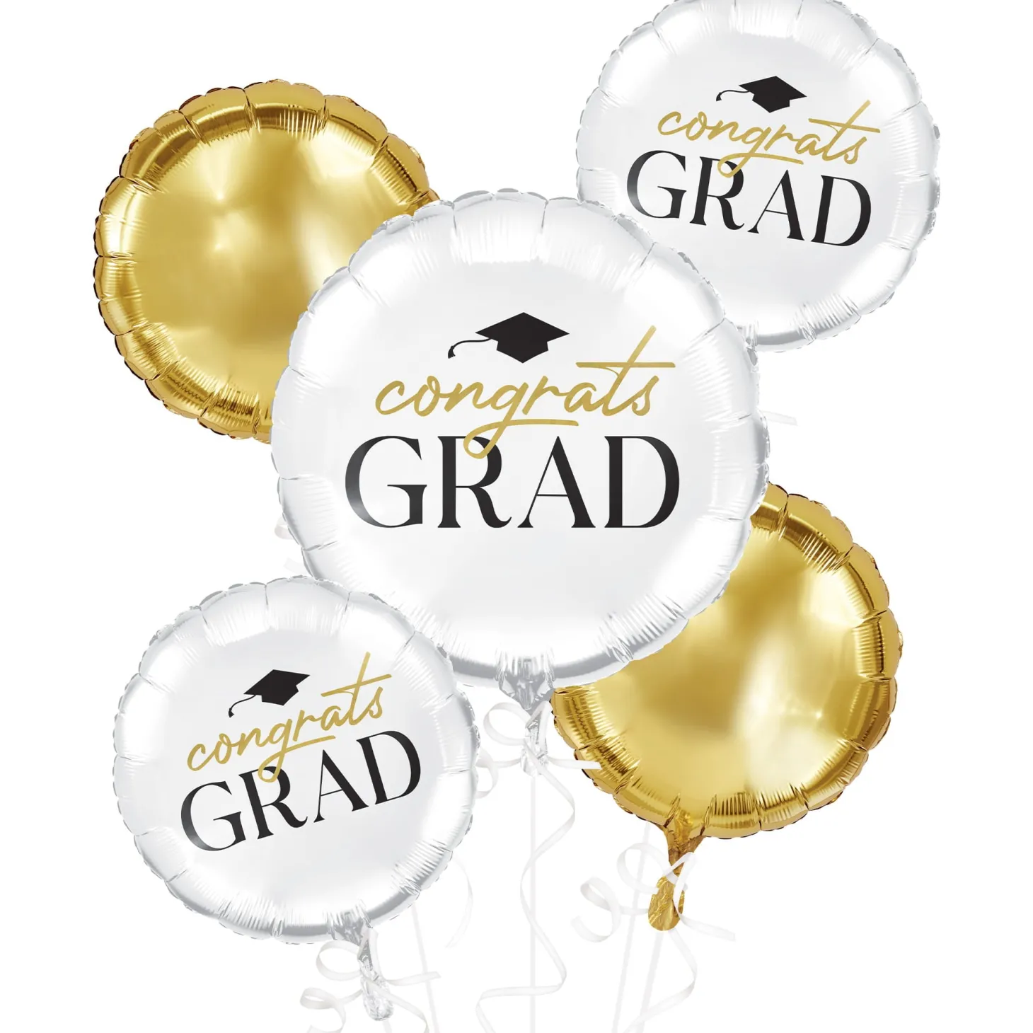 Classic Congrats Grad Foil Balloon Bouquet, 5pc