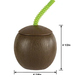 Coconut Cup with Straw