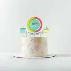 Colorful Collage Cake Topper, 8pc