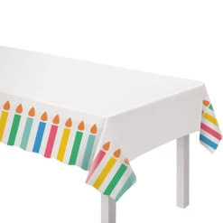 Colorful Collage Plastic Table Cover, 54in x 96in