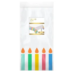 Colorful Collage Plastic Table Cover, 54in x 96in