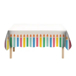 Colorful Collage Plastic Table Cover, 54in x 96in