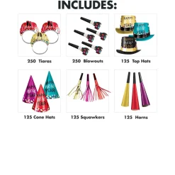 Colorful Confetti New Year's Eve Party Kit, Multiple Counts