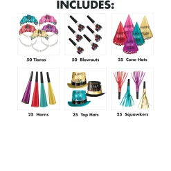 Colorful Confetti New Year's Eve Party Kit, Multiple Counts